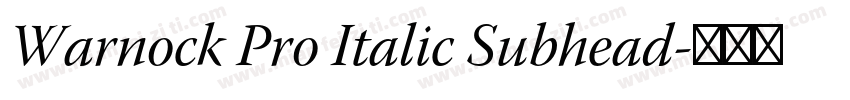 Warnock Pro Italic Subhead字体转换